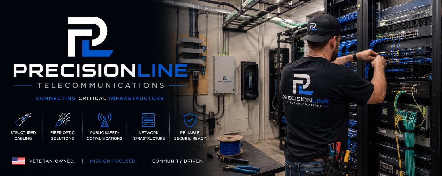 Technician deploying network infrastructure